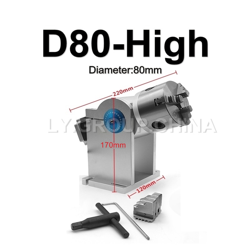 Co2 Laser Engraving Machine - 80mm 척 D80 3 클로 로터리