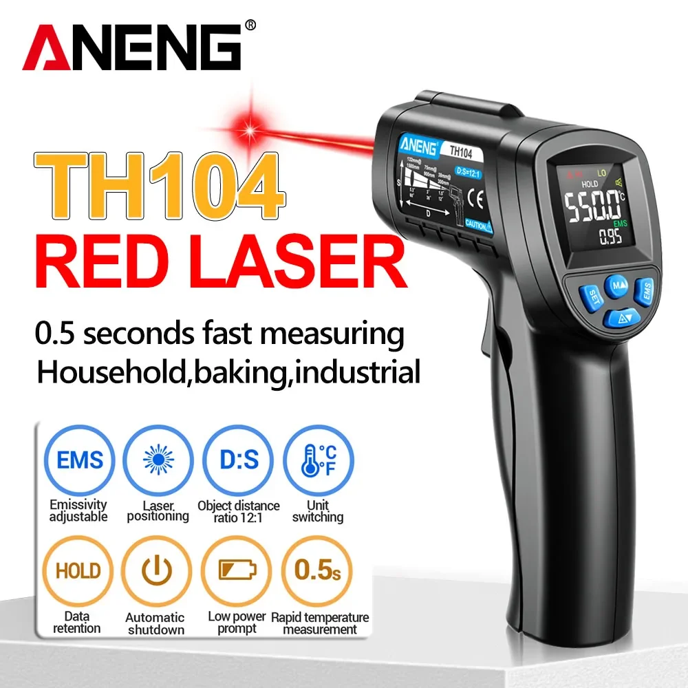 Industrial Laser Temperature Sensor - ANENG TH104 적외선 휴대용 온도계 -50~550