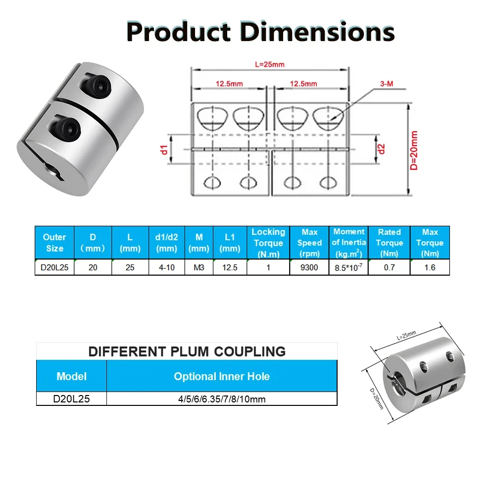 리지드 커플링 25mm 길이 모터 클러치 샤프트 커플러 - Servo Motor Cnc 리뷰 및 가격