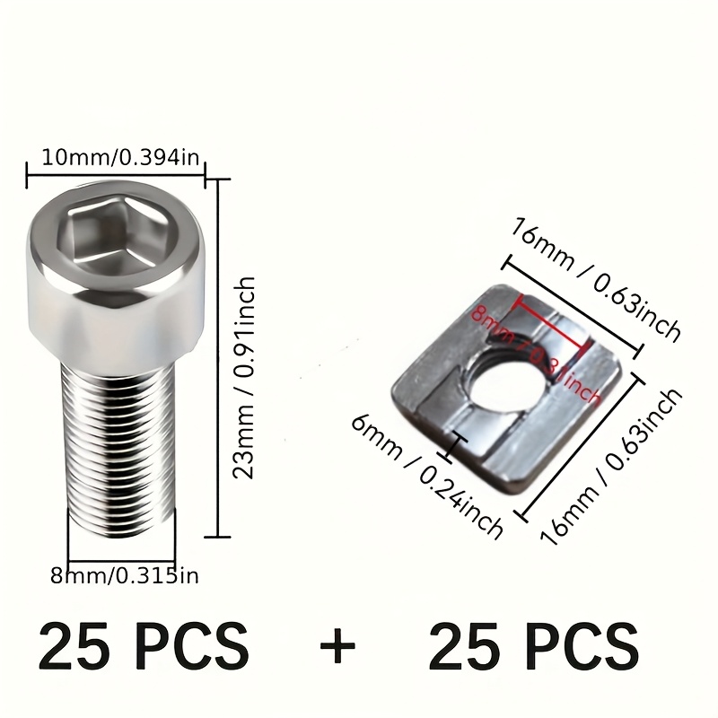 25세트 스틸 세트 M8 T-슬롯 너트 세트, 슬라이더 - Aluminum T-Slot Profile 리뷰 및 가격