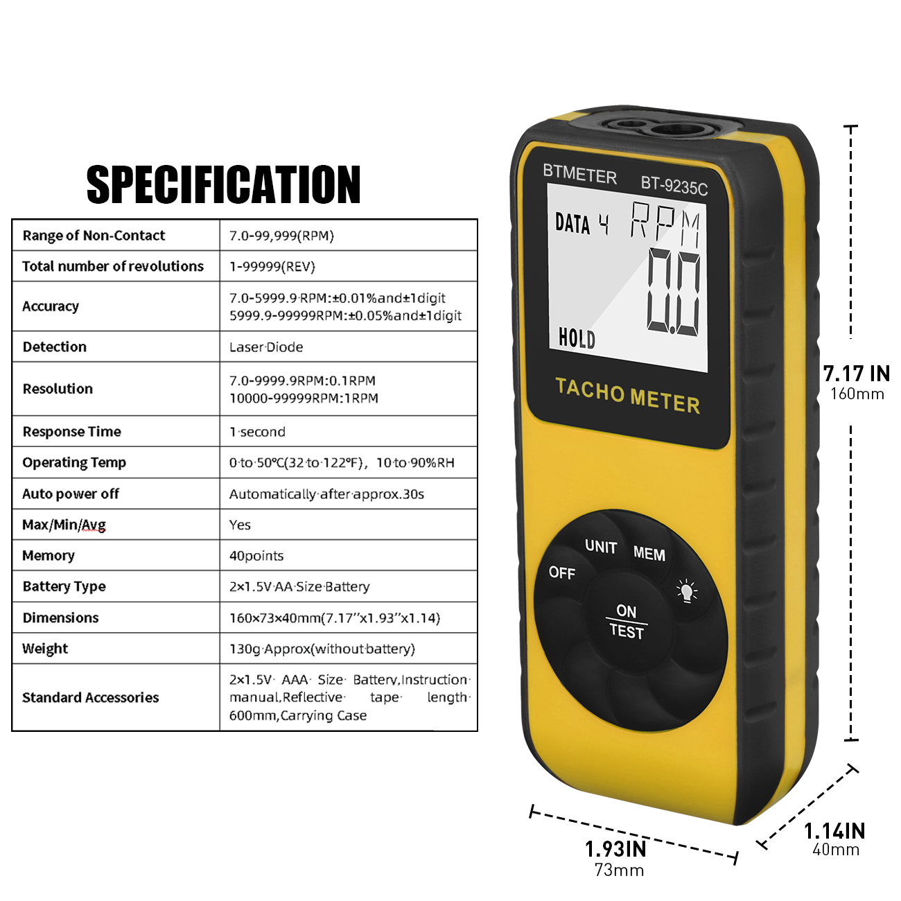 디지털 레이저 타코미터 비접촉식 7-99999RPM 6 - Industrial Laser Tachometer 리뷰 및 가격