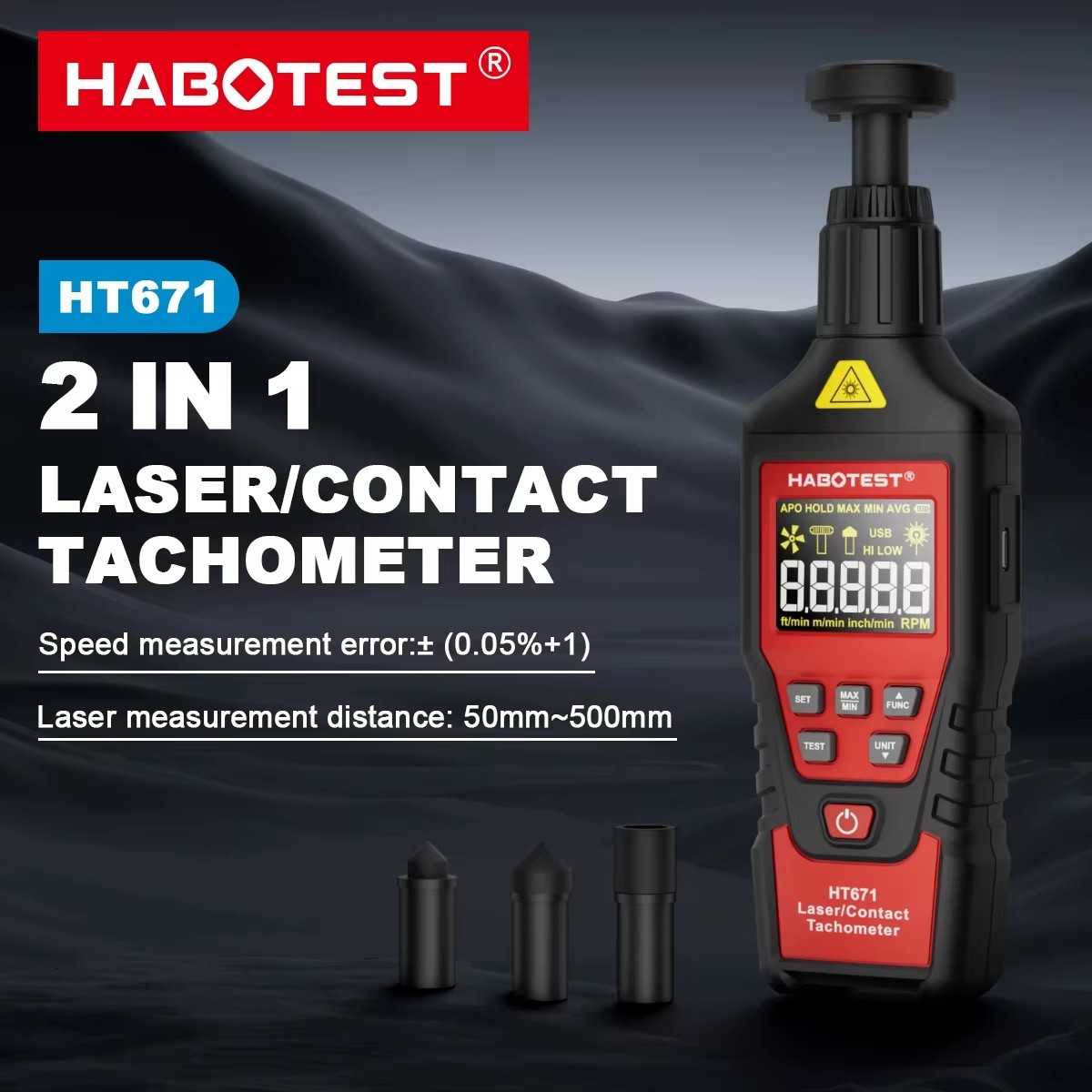 HABOTEST HT671 2-in-1 디지털 타코미터 - Industrial Laser Tachometer 리뷰 및 가격