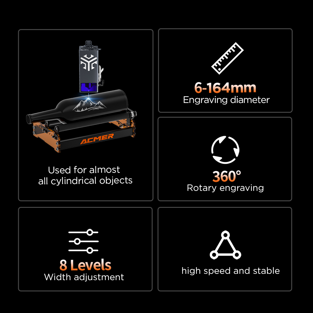 ACMER M3 레이저 로터리 롤러 360 °   레이 - Industrial Laser Engraving Machine 리뷰 및 가격