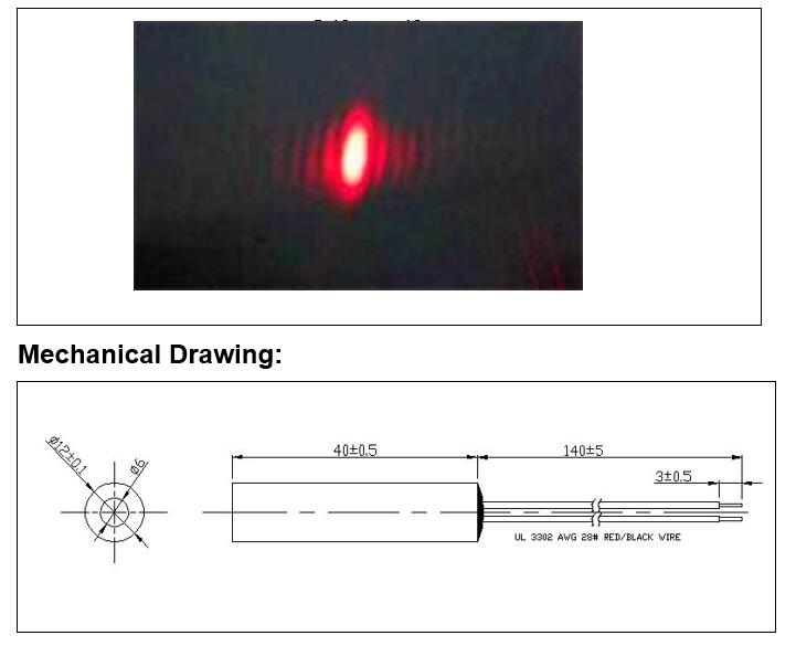 D12x40mm 650nm 660nm 50mW 100m - Industrial Laser Tag 리뷰 및 가격