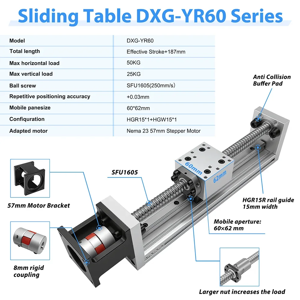 고정밀 0.03mm 미니 리니어 가이드 슬라이딩 테이블 - Servo Motor Cnc 리뷰 및 가격